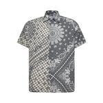Рубашка Rhude Split Gingham Bandana Button Up Shirt, Black/White - фото