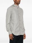 Kiton фланелевая рубашка Mariano с капюшоном, серый - фото 3