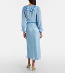 Юбка миди в горошек Ardith Rixo, Light Blue Mini Polka Dots - фото 3