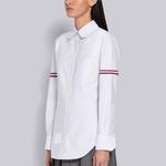 Рубашка в полоску с пуговицами rwb THOM BROWNE, серый - фото 7