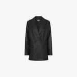 Двубортный кожаный пиджак Aliza Whistles, черный - фото