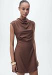 Платье-футляр CARLOTA Mango, коричневый - фото