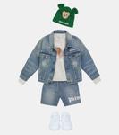 Джинсовая куртка с логотипом Palm Angels Kids, Blue White - фото 2