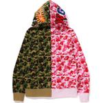 Бейп абс отдельный акула худи на молнии A BATHING APE, зеленый - фото 7