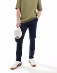 Узкие брюки чинос ASOS DESIGN темно-синего цвета - фото