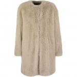 Max Mara Fur Round neck Coat MaxMara Studio, бежевый - фото
