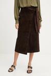 Замшевая юбка Never Fully Dressed, коричневый - фото