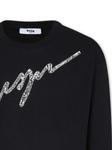 MSGM Kids футболка, украшенная кристаллами, черный - фото 3