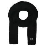 Шарф с добавлением шерсти Ea7, черный - фото