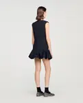 Короткое платье с воланом Sandro, черный - фото 2