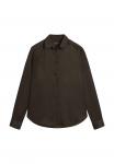 Блуза Massimo Dutti FLOWING SATIN LONG SLEEVE, Dark Brown - фото 7