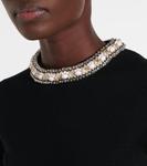 Вышитый топ из девственной шерсти Valentino, Nero - фото 5