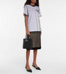 Сумка-шоппер из сетки с кожаными деталями Prada, черный - фото 5