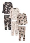 Комплект одежды для сна SNUGGLE 3 PACK SET Next, цвет neutral black dinosaur - фото