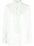 Блузка с оборками JIL SANDER, зеленый - фото
