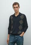 Топ Massimo Dutti ARGYLE LONG SLEEVE, Dark Blue - фото