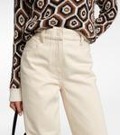 Джинсы с высокой посадкой и широкими штанинами Prada, Natural - фото 4