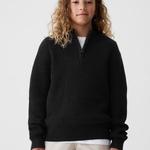 Пуловер с воротником-стойкой и полумолнией Gap, черный - фото 2