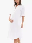 Платье Ripe Molly Linen Blend Shirt Maternity, белый - фото 4