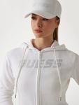 Толстовка с капюшоном на молнии GUESS, белый - фото 3