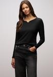 Топ Street One Long sleeved top, Schwarz/Black - фото