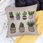 MaSiledy Декоративные наволочки Green Cactus Tropical Summer Plants 20x20 Pattern-3 - фото 5