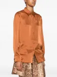 Шелковая рубашка с вышивкой Zimmermann, оранжевый - фото 3