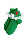 Клубничные детские носки Mini Rodini, зеленый - фото
