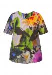 Блуза TROPICAL FLOWER SHORT SLEEVE SLINKY  Ulla Popken, черный - фото 2