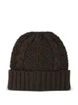 Шапка-бини косой вязки RAKKI, коричневый - фото 2