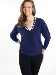 Кардиган с жемчугом Usha, синий - фото 2