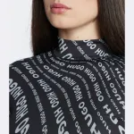 Блуза дачора классического кроя Hugo, черный - фото 4