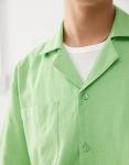 Текстурированная тканая рубашка COLLUSION зеленого цвета - фото 2