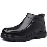 Черные мужские полусапожки Cachiotti с черной утепленной шерстяной подкладкой - фото