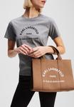 Сумка SQUARE MEDIUM TOTE KARL LAGERFELD, серо-коричневый - фото