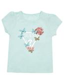 Футболка детская Guess с бабочками, зеленый - фото