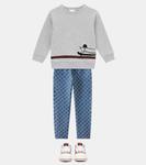 x Euan Roberts свитшот из флиса с принтом Gucci Kids, Light Grey Mel/Mix - фото 2