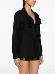 Плиссированная блузка с оборками TOM FORD, черный - фото 3