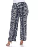 Брюки-палаццо больших размеров с принтом White Mark, серый - фото
