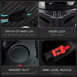 Шлем мотоциклетный Yagteycll Bluetooth, черный / зеленый - фото 7