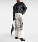 Кожаная куртка с логотипом Acne Studios, черный - фото 2