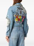 Укороченная джинсовая куртка Philipp Plein Smile, синий - фото 3