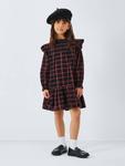 Детское платье с тартаном и рюшами John Lewis, Red, Black - фото 2
