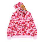 Худи BAPE ABC Camo Shark Half Zip Pullover Hoodie, Pink - фото