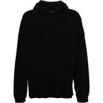 Футболка с худи и вышитым логотипом WE11DONE, черная - фото