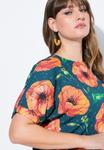 Блуза SHORT SLEEVE POPPY PRINT Ulla Popken, сине-зеленый - фото 3