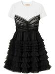 Платье мини из тюля TWINSET, черный - фото