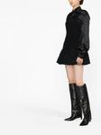 Jil Sander платье мини из ткани букле, черный - фото 4