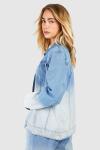 Джинсовая куртка Lightwash с эффектом омбре boohoo, синий - фото 2