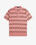 Мужской джемпер с полосатым воротником-поло Fred Perry, розовый - фото 9